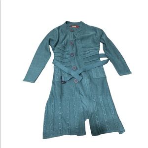 Teal long cardigan